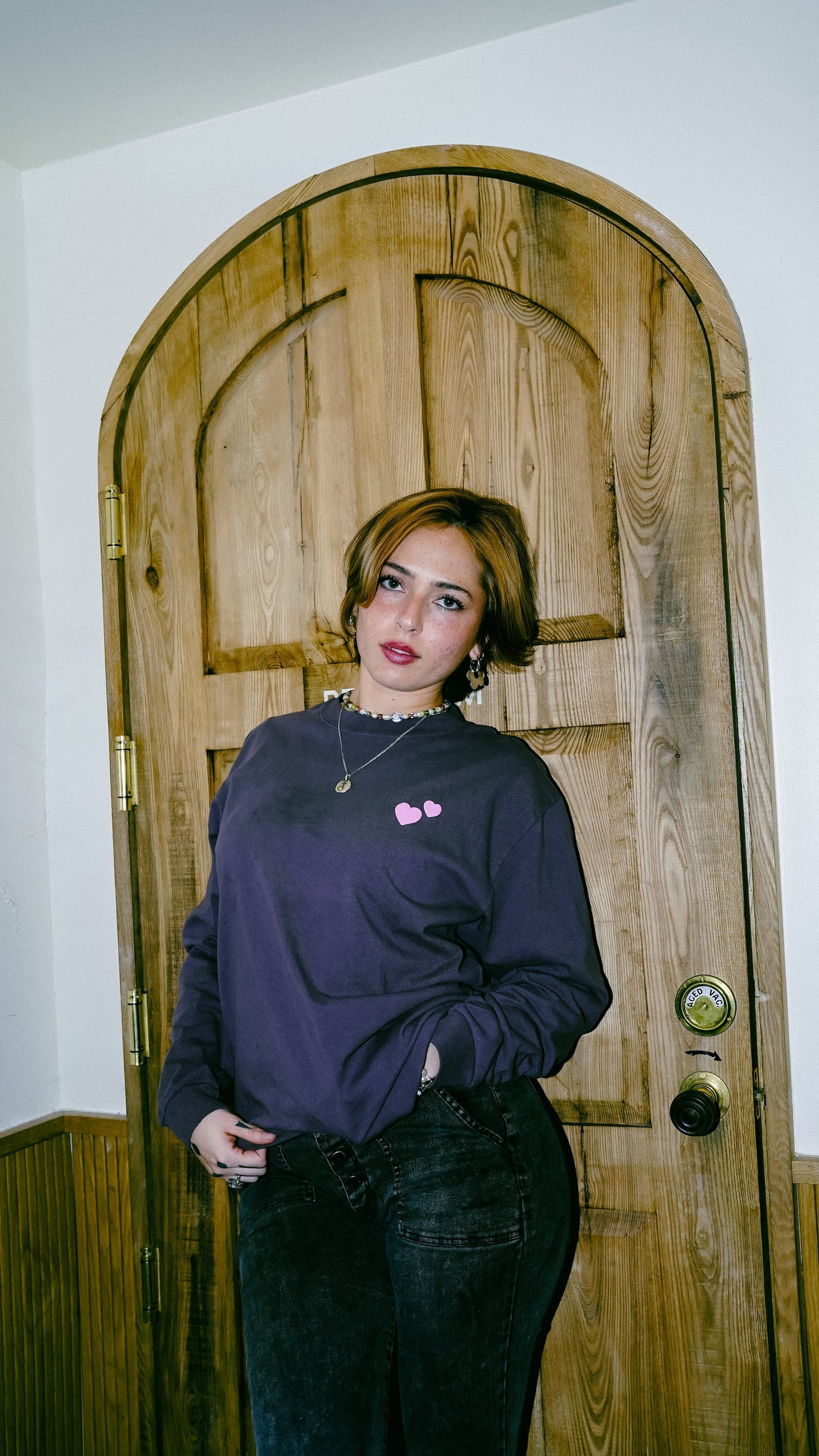 No Free Coffee Logo Long-Sleeve T-Shirt (Vintage Black)
