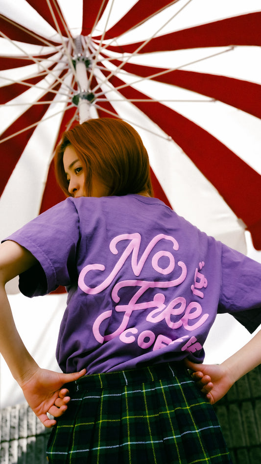No Free Coffee Logo T-Shirt (Plum)